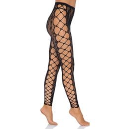 LEG AVENUE - FOOTLESS CROTHLESS TIGHTS ONE SIZE 2